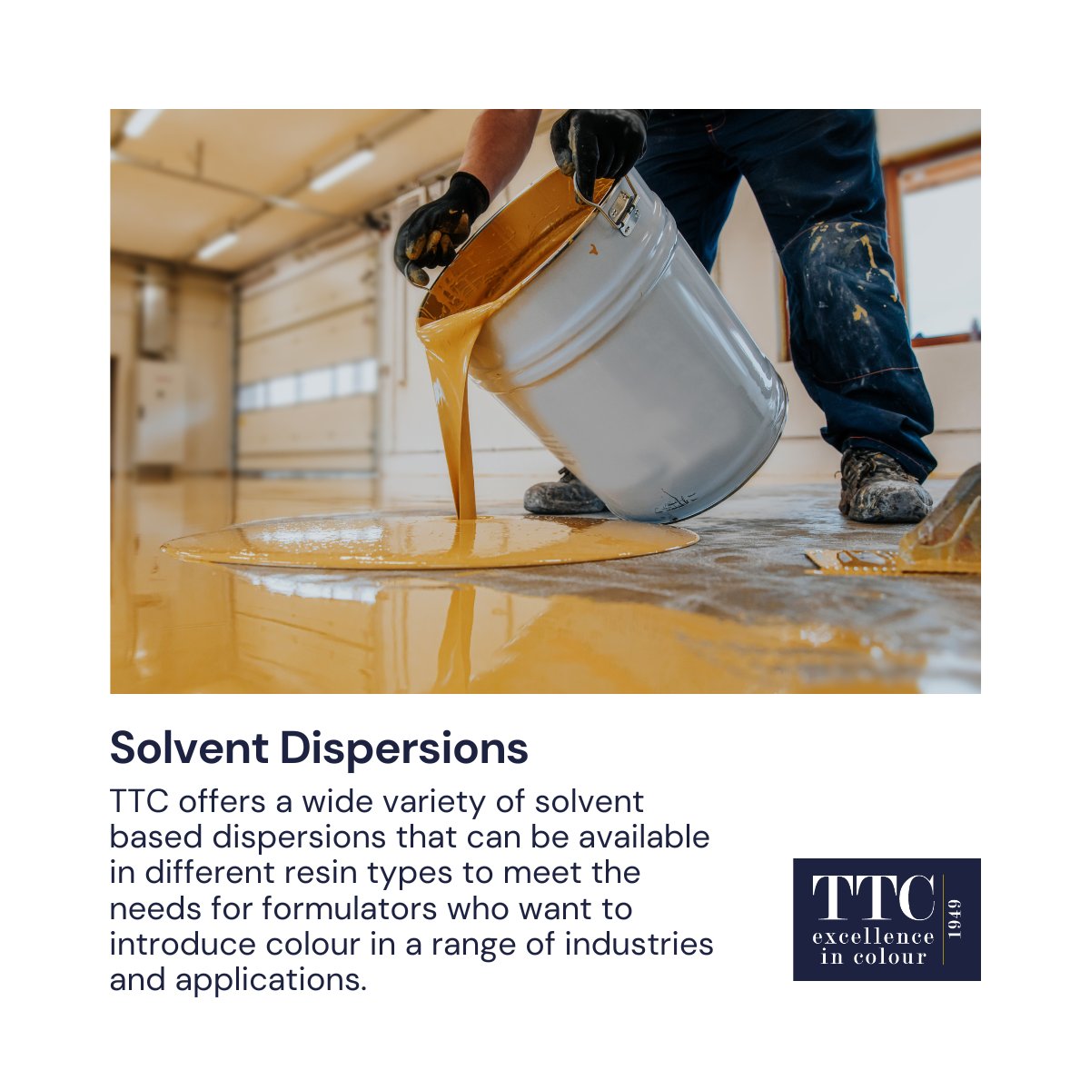 Need solvent dispersions you can rely on? 

Trust TTC's variety of high quality, resin-based dispersions, suitable for a range of industries &amp; applications. 

Learn more: d36.co/1bXZs

#pigmentdispersions #paintsandcoatings #colour #pigment
