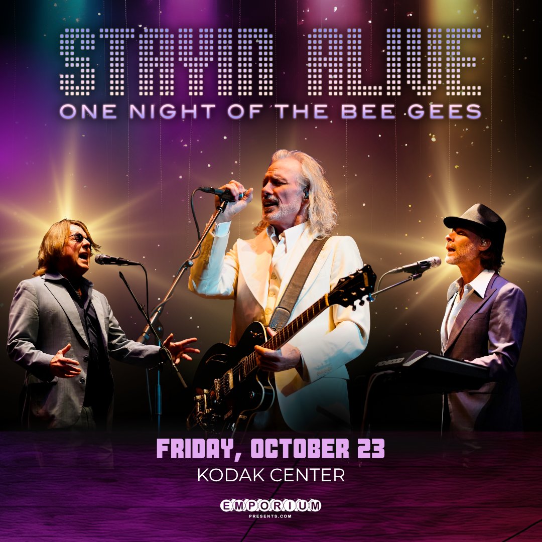 𝑩𝑨𝑪𝑲 𝑨𝑮𝑨𝑰𝑵 𝑩𝒀 𝑷𝑶𝑷𝑼𝑳𝑨𝑹 𝑫𝑬𝑴𝑨𝑵𝑫! Stayin Alive: One Night of the Bee Gees - Friday, October 23rd! Tickets go on sale Friday @ 10am at Ticketmaster.com and the Kodak Center Box Office. Check your inbox later for the presale signup link!