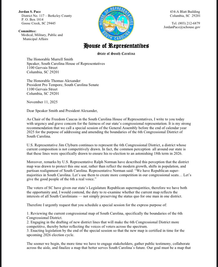 IAmNickReynolds's tweet image. Freedom Caucus chair @Jscottpace again calling for a special session to redraw district maps ahead of the January session.

Leadership has more or less indicated they aren’t willing to pursue this after years of court fights over the current map.