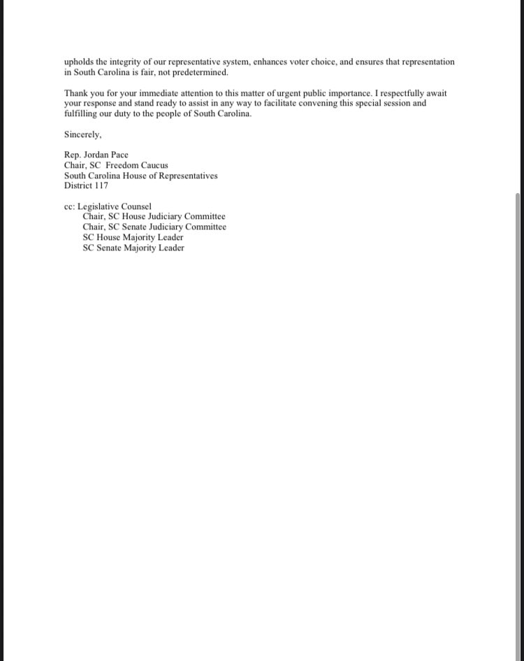 IAmNickReynolds's tweet image. Freedom Caucus chair @Jscottpace again calling for a special session to redraw district maps ahead of the January session.

Leadership has more or less indicated they aren’t willing to pursue this after years of court fights over the current map.