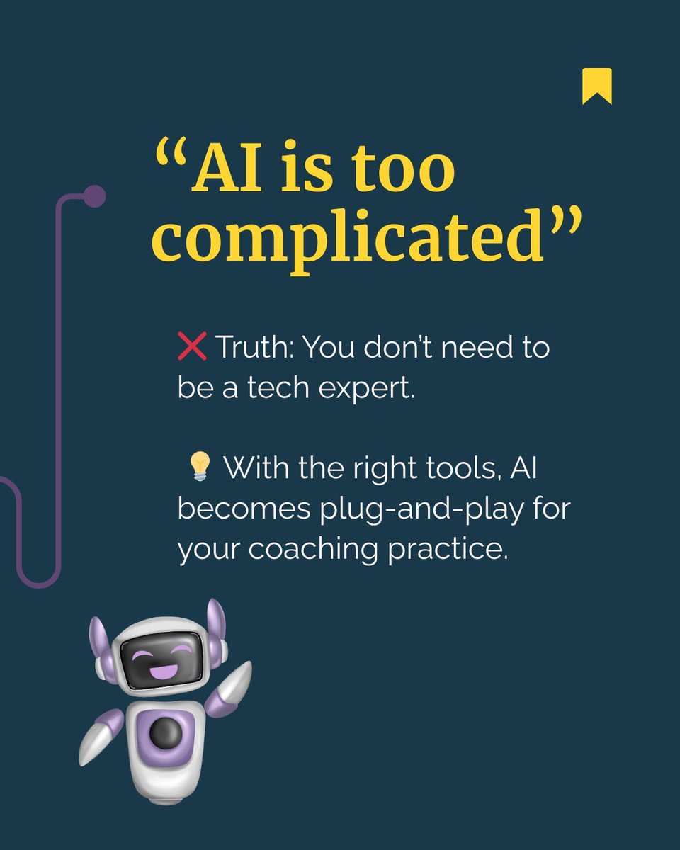 CardinalRos's tweet image. AI isn’t here to replace coaches. It’s here to empower you.
Stop believing these myths and start using AI to save hours, streamline your business, and attract more clients.
🔗 buff.ly/fvlz9mS
#CoachingBusiness #AIForCoaches #CoachingTools #LeadershipCoaching #CoachSmart