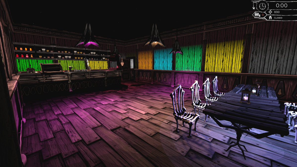 Check out this cool colourful cafe made in My Little Cafe Nightmare &amp; shared on our Discord! <3