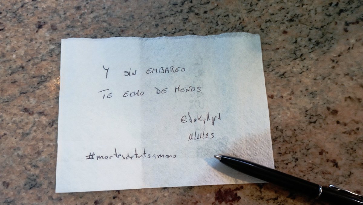 JekyllJr1's tweet image. #martesdetuitsamano, hoy en servilleta 🥲