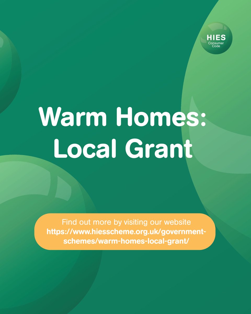 HIES_Scheme's tweet image. Installers - are you interested in getting involved in the Warm Homes: Local Grant (WHLG)?

The WHLG is designed to help upgrade millions of homes, enabling households to cut energy bills and tackle fuel poverty ✅

Learn more: hiesscheme.org.uk/government-sch…