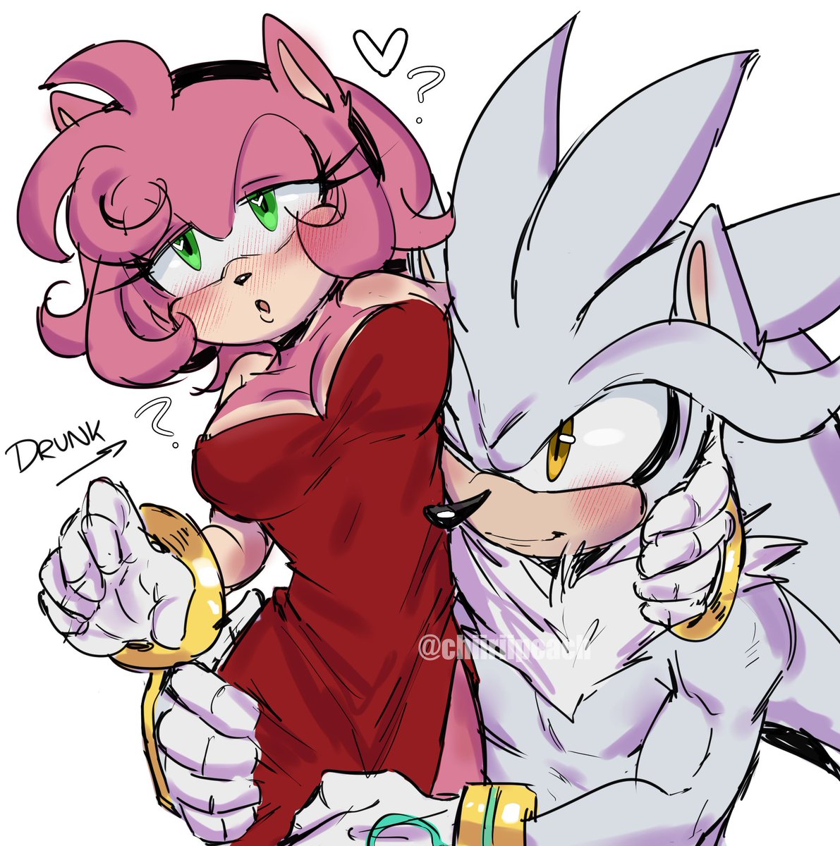 chiiriipeach's tweet photo. bringing back lil miss red dress n her bf silver 

#art #fanart #silvamy #silverthehedgehog #amyrose https://t.co/XZxT9kjlO3