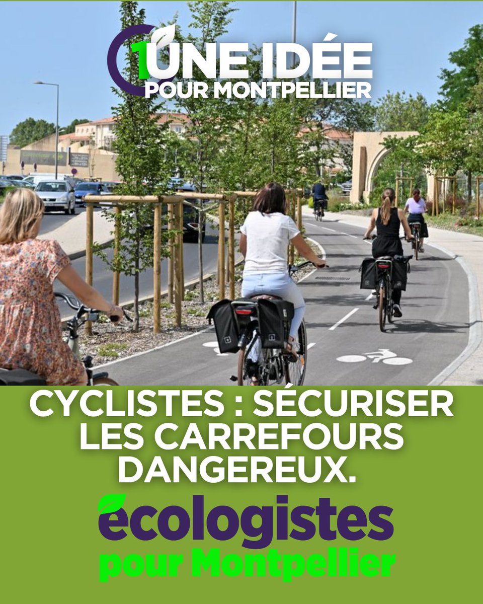 Idée pour #Montpellier #49 : CYCLISTES — Sécuriser les carrefours dangereux

Des aménagements clairs, visibles et protégés pour que chaque trajet à vélo soit sûr, fluide et agréable.