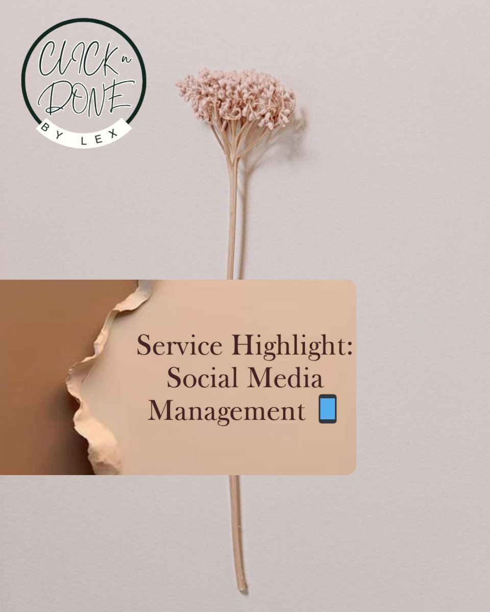 done_clickbylex's tweet photo. Service Highlight: Social Media Management 📱 
#VAservices #ContentCreation  #SmallBusinessChat #OutsourceTasks https://t.co/l0yJ4QwSbK