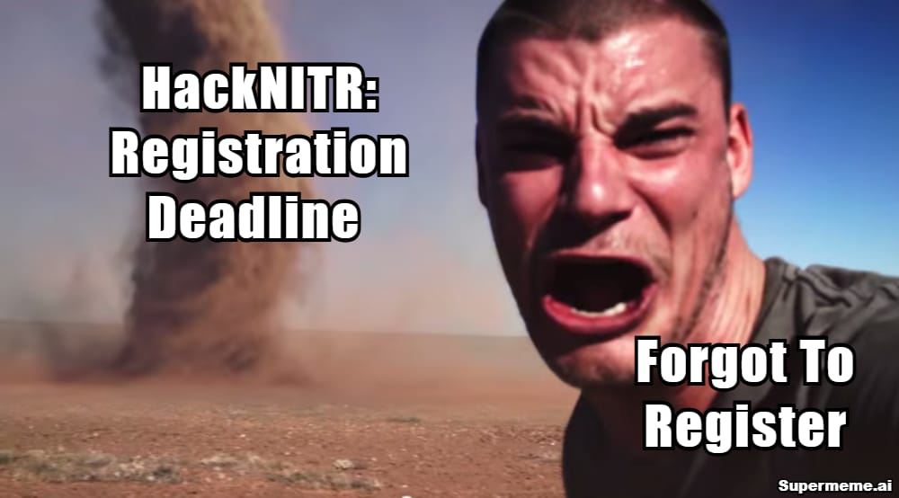 hacknitr's tweet image. This is your sign to register for HackNITR 7.0.
*Registrations are closing soon*

Get ready for a power packed 24 hour long hackathon at NIT Rourkela . Register at hacknitr.com .

#hacknitr
#nitrourkela