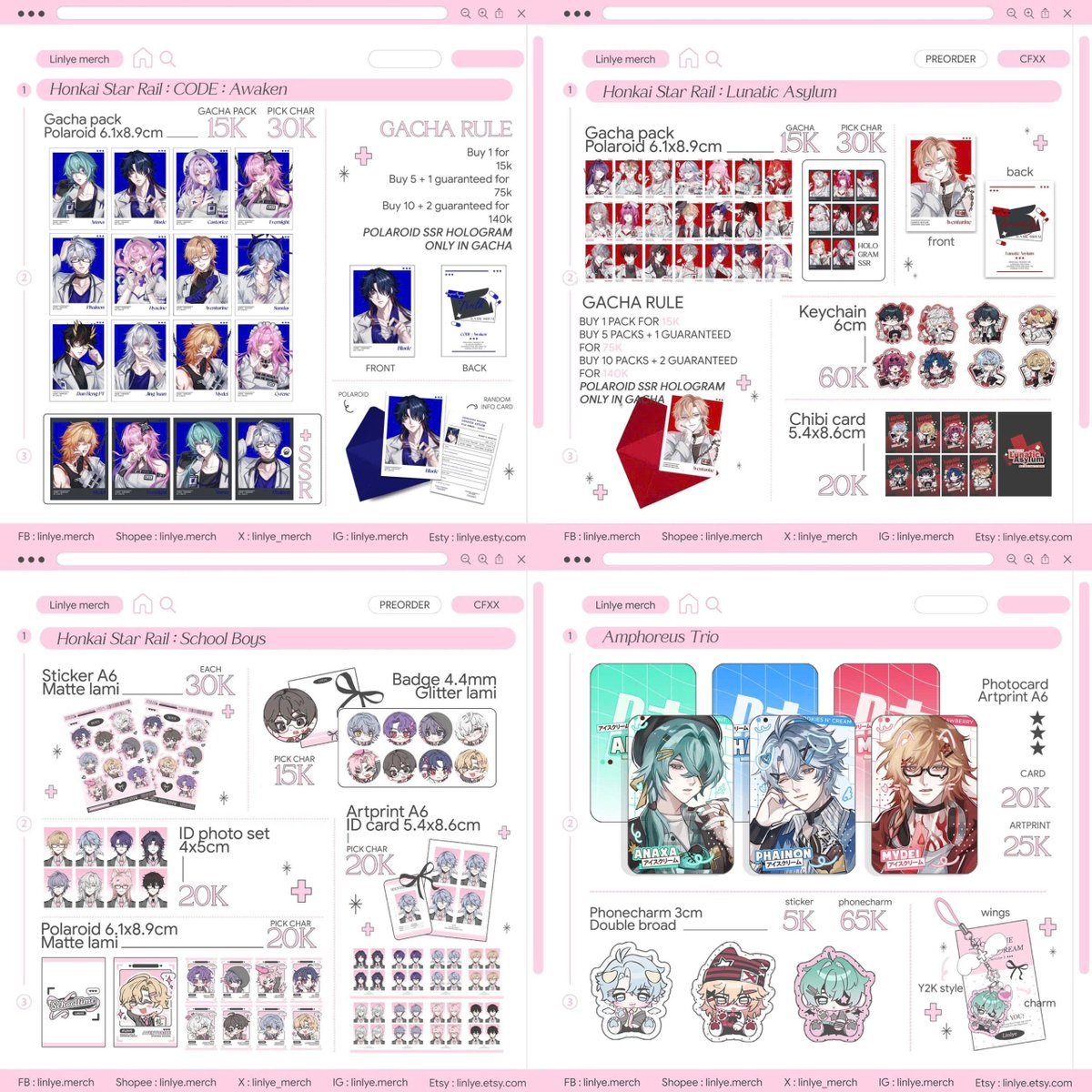 linlye_merch's tweet photo. [🤍 &amp; RT appreciated]  
Linlye x Pcrow’s #CF21 Full Catalouge ⋆˙⟡

🌷 Booth: Linlye x Pcrow — AE12+13
🎨 Fandoms: HSR, Genshin Impact, LND,...
🍀 Cash and Qris

Can't wait to see u guys there ٩(ˊᗜˋ*)و ♡ feel free to come and say hi~~

#cf21 #cf21catalogue #cf21catalog https://t.co/PaA9ihCHu5