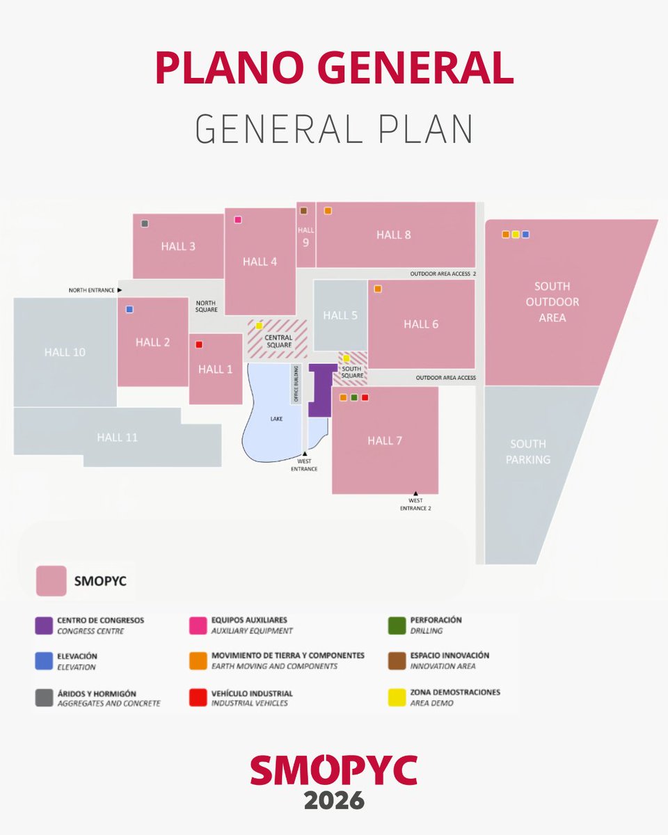 ¡Ya tenemos el plano general para #SMOPYC2026!

📅 Del 15 al 18 de abril de 2026
📍 Feria de Zaragoza

_______
We now have the general plan for #SMOPYC2026!

📅 15 to 18 April 2026
📍 Feria de Zaragoza