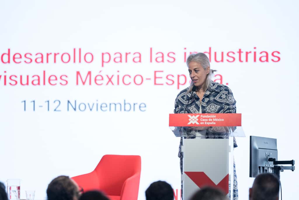 casademexicoesp's tweet photo. Nuestra directora general, Ximena Caraza Campos y Xiomara García, Coordinadora General de Film Madrid Region de la @ComunidadMadrid  dan la bienvenida a la primera edición del "Espacio de desarrollo para las industrias audiovisuales México-España".
#FCME #FilmMadridRegion https://t.co/JRt4fdVYkC