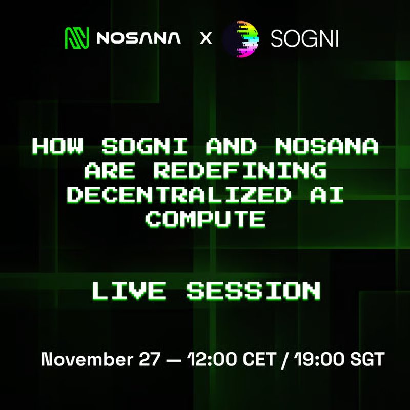 We’re going live with <a href="/Sogni_Protocol/">Sogni.ai</a> to show how real-time AI art becomes faster, more accessible, and open to everyone, on everyday devices.

📅 Nov 27, 12PM CET
🎥 Live on X, YouTube, and LinkedIn

🎁 The 20 most active listeners who tweet during the session will split a €200