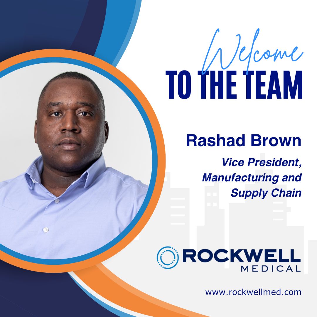 RockwellMedical's tweet photo. Please join us in welcoming Rashad Brown as our new Vice President, Manufacturing and Supply Chain https://t.co/5rfZweFvJu #leanmanufacturing #OEE #supplychain https://t.co/dFhPeSOh1S