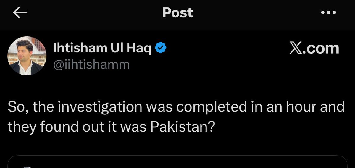 Too afraid to accuse India?