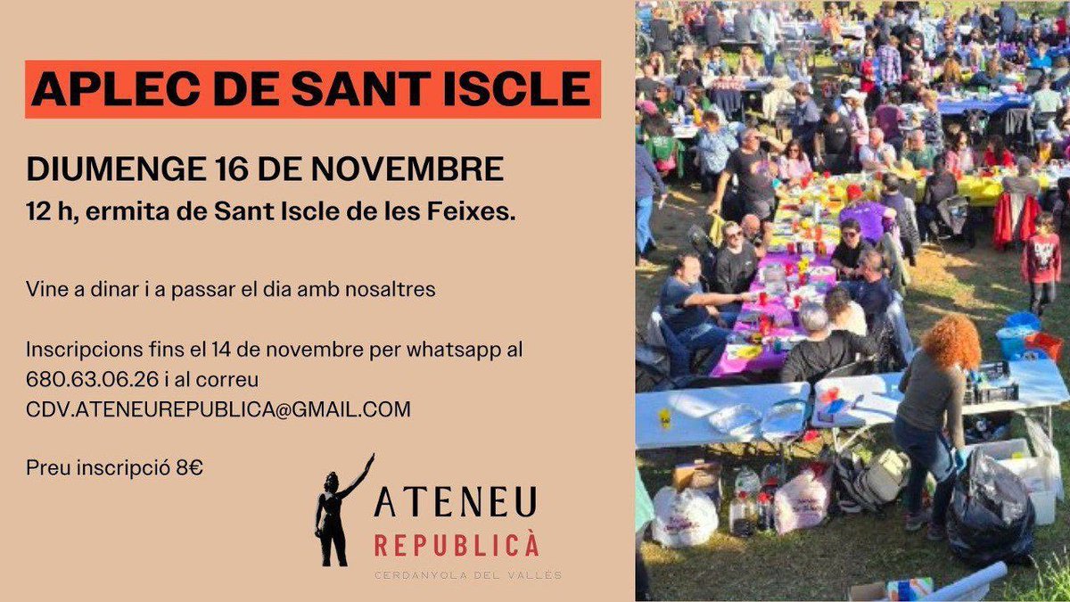 📣 Com cada any tancarem les Festes de St. Marti celebrant St Iscle! 
Apunta’t i gaudirem del dia tots junts!! 
No t’ho pots perdre!