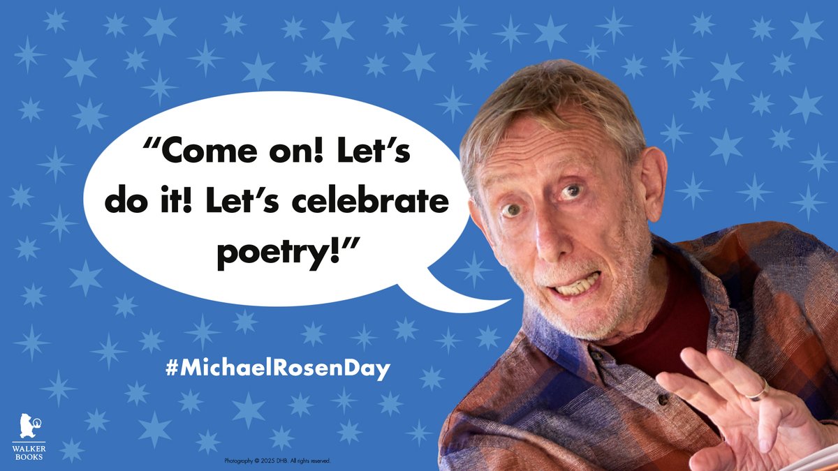 WalkerBooksUK's tweet photo. "Come on! Let's do it! Let's celebrate poetry!"

Two days to go until Michael Rosen Day!

https://t.co/T9kULcPHZu

#MichaelRosenDay @MichaelRosenYes https://t.co/RRzINZL3iS