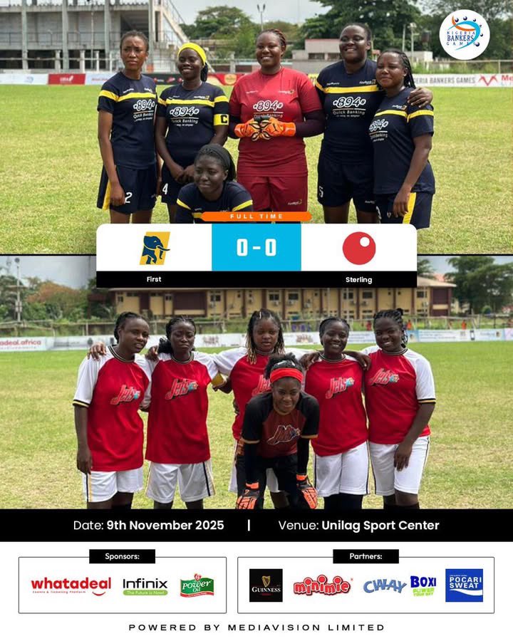 The match between <a href="/FirstBankngr/">FirstBank Nigeria</a> and <a href="/Sterling_Bankng/">Sterling Bank</a> was a goalless draw but one with 100% resilience and passion 💪🏾😍

#nbg2025 #nigeriabankersgames2025 #bankersgames #sports #football
