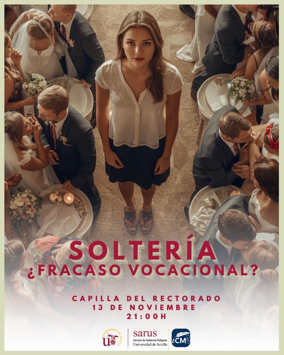 En España hay 14 millones de solteros. ¿Eso significa que no han encontrado vocación? 👥

Este jueves tenemos un YOUCAT muy especial en el que responderemos a la incógnita 👩‍❤️‍👨⛪️

Como siempre...
📍Capilla del Rectorado
🕒 A las 20h la misa, 20.30h adoración y 21h el YOUCAT