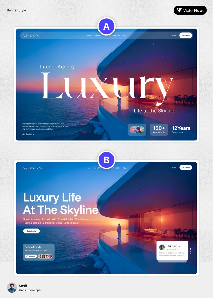 Ansif_developer's tweet image. Time for a quick design poll.

Option A vs Option B, which one catches your eye more?