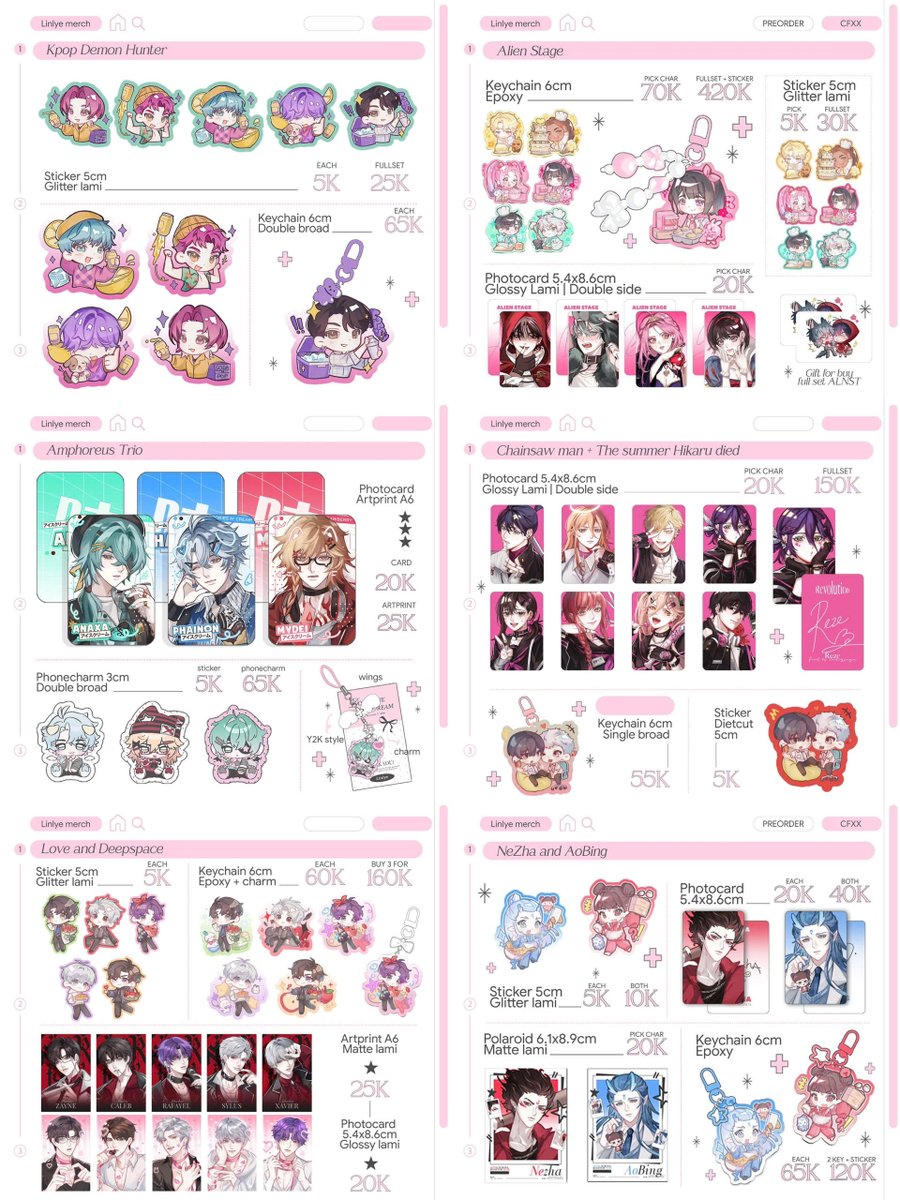 linlye_merch's tweet photo. [🤍 &amp; RT appreciated]  
Linlye x Pcrow’s #CF21 Full Catalouge ⋆˙⟡

🌷 Booth: Linlye x Pcrow — AE12+13
🎨 Fandoms: HSR, Genshin Impact, LND,...
🍀 Cash and Qris

Can't wait to see u guys there ٩(ˊᗜˋ*)و ♡ feel free to come and say hi~~

#cf21 #cf21catalogue #cf21catalog https://t.co/PaA9ihCHu5
