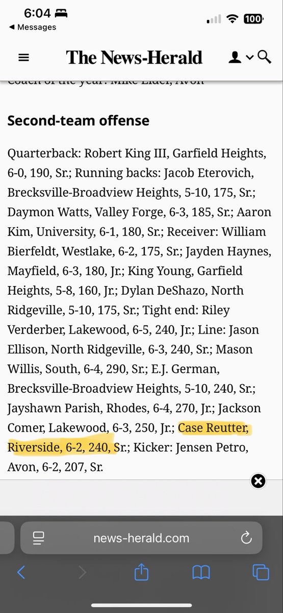 CaseReutt56's tweet image. Blessed to have been named 2nd team all district! @oldlinecoach72 @bryandoberdruk @_RHSFootball