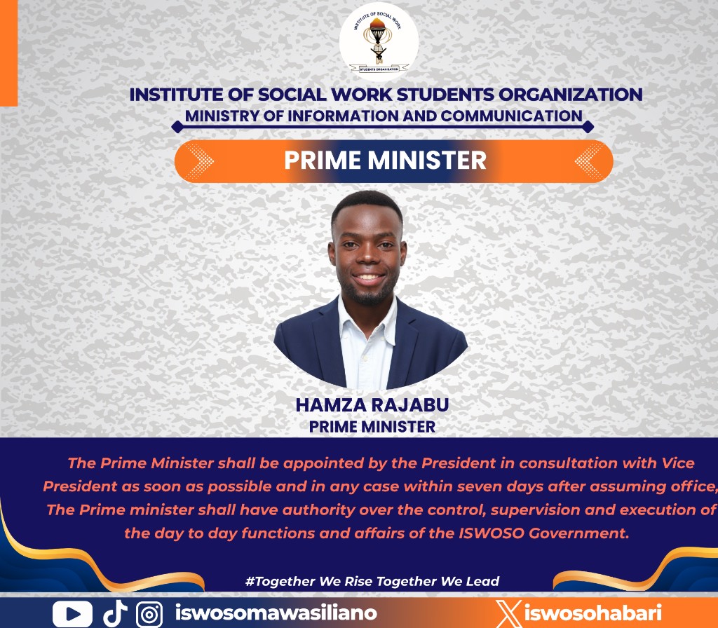 The Prime minister shall have authority over the control, supervision and execution of the day to day functions and affairs of the ISWOSO Government.

#togetherwerisetogetherwelead 
#isw 
#iswoso2025/2026