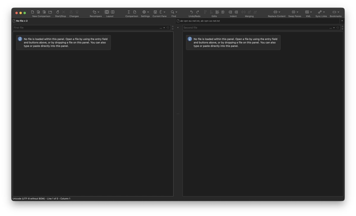 V_Baczynski's tweet photo. Last year I had the task of comparing three directories with the source code. I tested several programs, got frustrated and almost gave up on the idea, but I found Araxis. It is quite expensive, but it is the best product and it really saved me a lot of time.
The only inconvenience is adjusting the font sizes. It would be very convenient if you could increase or decrease the font size using the key combination CMD + and CMD -.
There is also an image comparison mode, although I have not used it yet.
Comparing three directories or three files is simply a killer feature.
Unfortunately, I cannot show how I use this product due to the NDA 😅
But, I hope @Araxis will be understanding and provide a discount code anyway ☺️