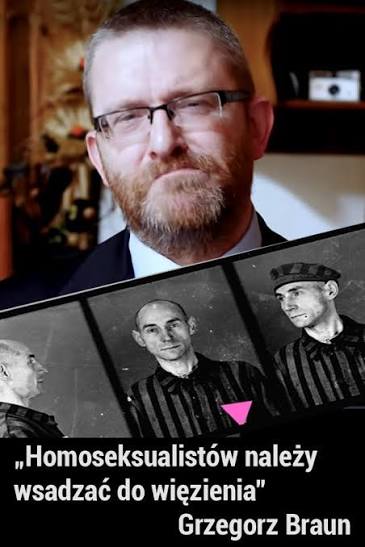 Rafa19604249's tweet photo. SKŁADAMY ZAWIADOMIENIE O PROPAGOWANIU TOTALITARNEGO USTROJU PAŃSTWA PRZEZ GRZEGORZA BRAUNA

Różowy trójkąt - tak w nazistowskich obozach koncentracyjnych byli oznaczani więźniowie, którzy trafili tam z powodu swojej orientacji seksualnej. 

Dzisiaj Grzegorz Braun publicznie postuluje  wprowadzenie  nazistowskich metod więzienia ludzi z powodu tego, kogo kochają. 

Doszło do sytuacji kuriozalnej - na naszych oczach jedno z ugrupowań politycznych oficjalnie propaguje zakazany ustrój totalitarny. I nikt na to nie reaguje. 

Za czasów PiS  nie reagowała prokuratora, ani Państwowa Komisja Wyborcza, które powinne były zwrócić uwagę na totalitarne hasła głoszone przez jednego z kandydatów do Parlamentu Europejskiego. 

Konfederacja cieszy się i aprobuje działania jednego ze swoich liderów. Powolutku, małymi kroczkami, wprowadza do oficjalnej narracji politycznej retorykę wprost bazującą na nazizmie. 

A my wzruszamy ramionami, mówimy "kto ich traktuje poważnie?". Przyzwyczailiśmy się do mowy nienawiści i parafaszystowskie ugrupowania z tego korzystają przesuwając granicę dopuszczalnego za każdym razem nieco dalej. 

Jesteśmy jak żaba, która wyskoczyłaby wrzucona do wrzątku, ale włożona do garnka z zimną wodą, który powoli podgrzewamy, nawet nie zauważy kiedy będzie za późno i ugotuje się żywcem. 

Konfederacja Korony Polskiej ma już prawie 10 proc. poparcia, wg sondaży. Na Brauna jako kandydata na prezydenta Gdańska  głosowało 12 proc. wyborców.

Policzcie dzisiaj mijanych przechodniów. Co dziesiąty to osoba, która potencjalnie pozwoliłaby zniszczyć życie bliźniemu z powodu tego kim jest, kogo kocha, jakie ma pochodzenie. Być może z przekonania, może ogłupiona okrągłymi słowami "patriotyzmie". Ale jednak popiera totalitaryzm.

Ośrodek składa zawiadomienie do prokuratury o popełnieniu przez Grzegorza Brauna kolejnego przestępstwa polegającego na publicznym propagowaniu zakazanego totalitarnego ustroju państwa. 

______
Dlaczego warto nas wspierać? 

Bo jesteśmy krytyczni, bezkompromisowi i niezwykle skuteczni! 

Ścigamy rasistów, homofobów, faszystów, komunistów, ksenofobów i proputinowskich nacjonalistów i wszystkich tych którzy krzywdzą innych. 

Robimy to bez żadnego wsparcia państwa, bez unijnych dotacji. Jedynym źródłem finansowania działań Ośrodka są dobrowolne darowizny naszych zwolenników. Dzięki temu możemy być w pełni niezależni. 

Wspieraj nas:
PayPal i karta płatnicza: https://t.co/hUAkrXryBA
zbiórka: https://t.co/0n67jf5IAF

Dane do przelewu:
nr konta 19 2490 0005 0000 4520 8435 8540
Ośrodek Monitorowania Zachowań Rasistowskich i Ksenofobicznych
Plac Dąbrowskiego 5
00-057 Warszawa
tytuł : "darowizna na działalność statutową"
IBAN : PL19249000050000452084358540
SWIFT: ALBPPLPW

Uruchomiliśmy nasz profil na portalu Patronite, będziemy zobowiązani jeśli zdecydujecie się Państwo zostać naszymi patronami:
https://t.co/7X8Kq0yRGg