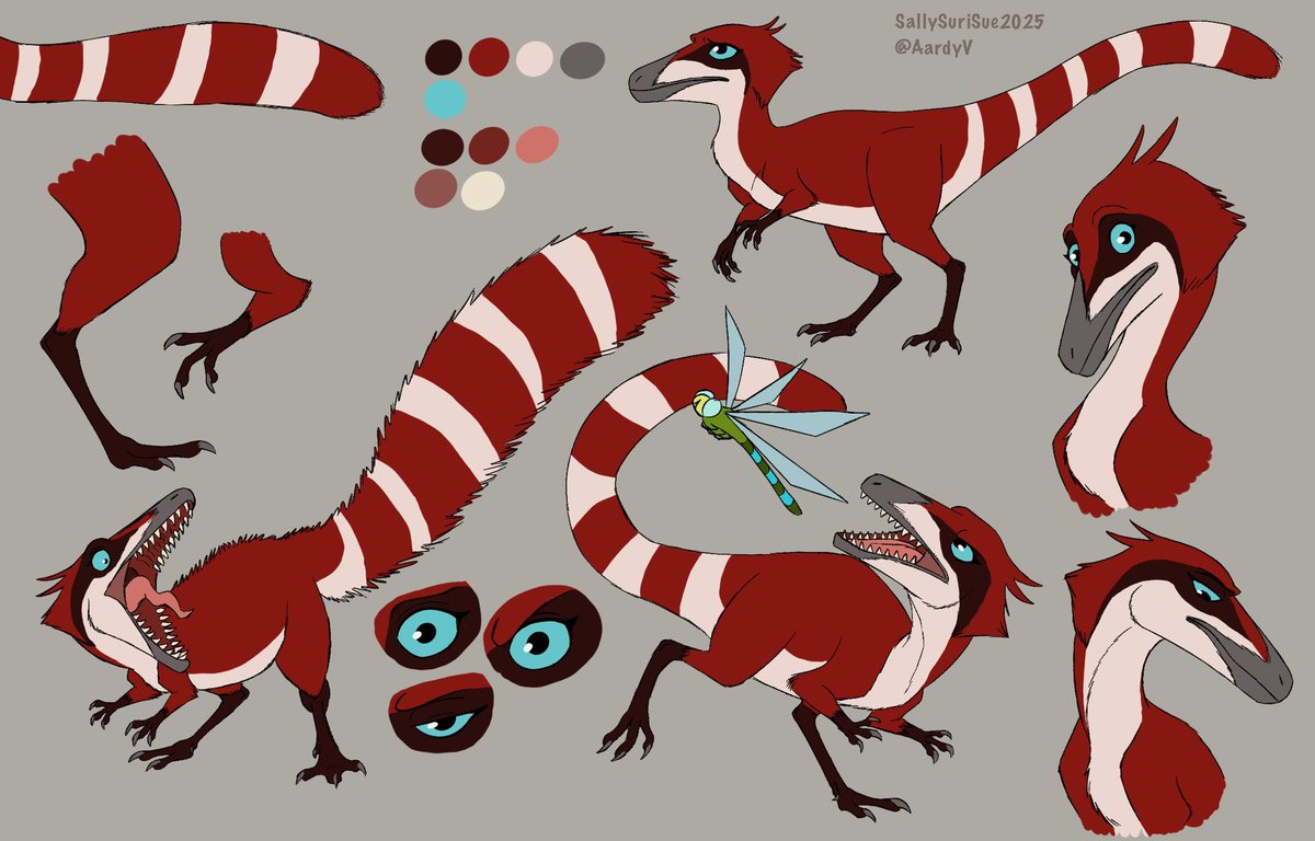 New OC for Terry and the Gang to interact, Meet Cindy a female Sinosauropteryx who can be timid and shy. This is the only character that I first designed in paper to digital.

#sinosauropteryx #oc #dinosaur