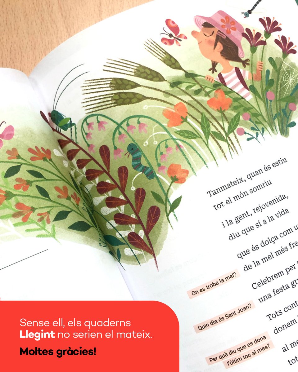A Text cuidem cada detall dels nostres materials. 

Per això treballem amb il·lustradors com Sebastià Serra, que omple els quaderns Llegint de dibuixos plens de màgia. 
 
Gràcies per donar ànima a les nostres lectures! 
 
#TextAmbÀnima #LlegintText