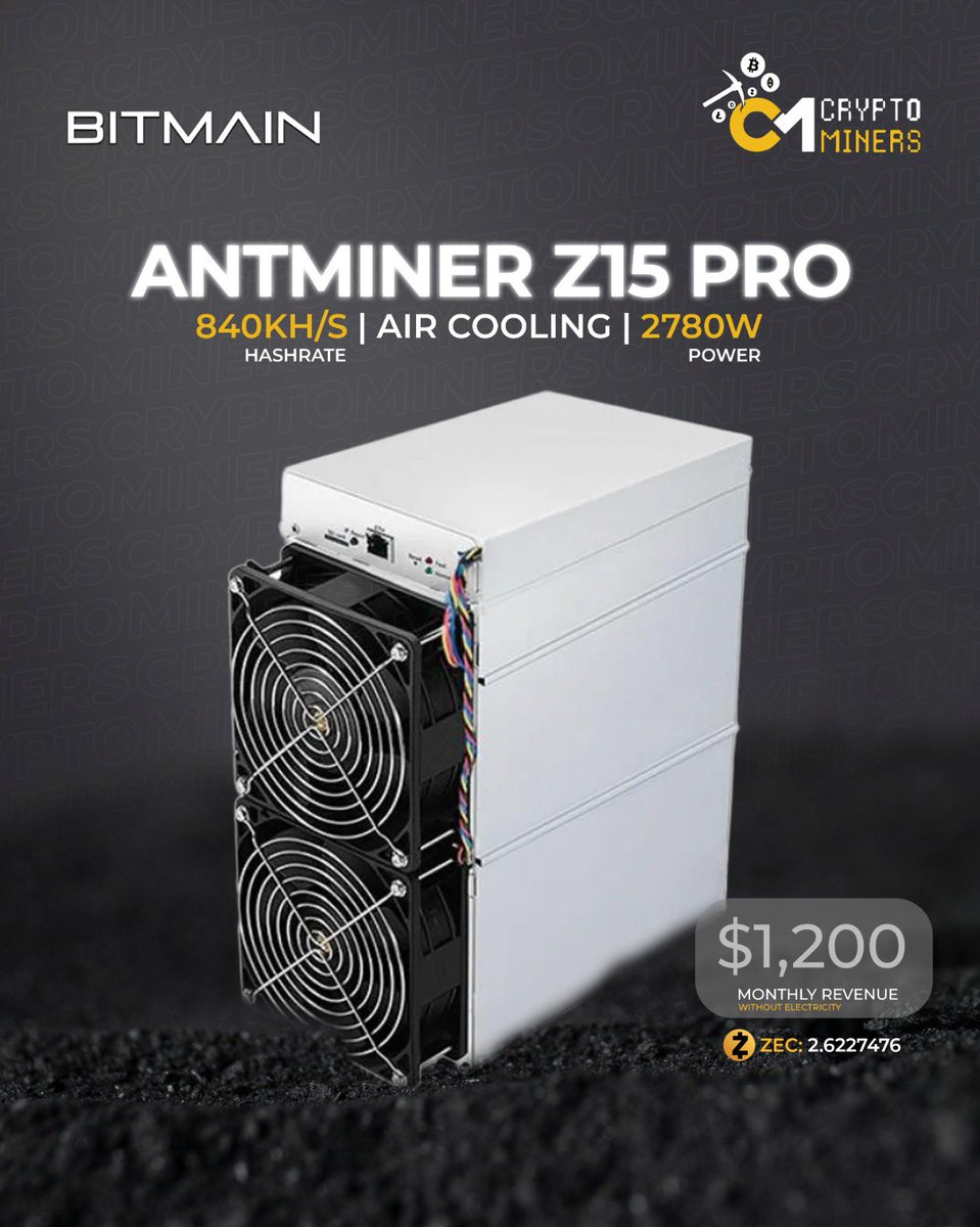 cryptominersgcc's tweet image. Antminer Z15 Pro Back on the Profit Charts 

The Antminer Z15 Pro, designed for mining Zcash (ZEC), is making headlines again. With the recent price surge in Zcash, ZEC miners have climbed back into the list of top performing and most profitable ASICs in the market.

It’s a great…