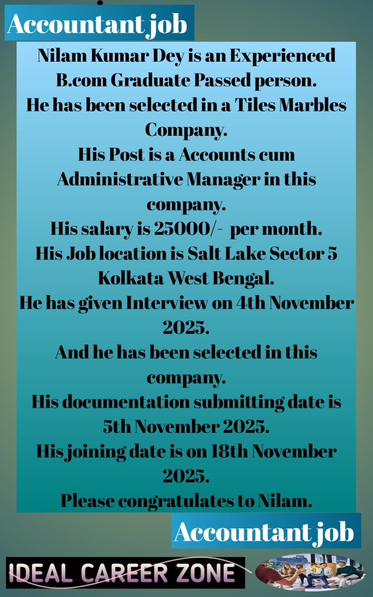 irshadisc's tweet image. November Month 2025 Achievement.
Accountant Jobs
youtu.be/KoDIbGiJBec 
#AccountantJobs, #TilesmarbelCompanyJob, #AdministrationJob, #AdministrativeJob, #ManufacturingIndustry, #AccountantJob, #SeniorAccountantJob, #NorthKolkata, #WestBengal, #Howrah, #SaltLake, #BaruiPur,