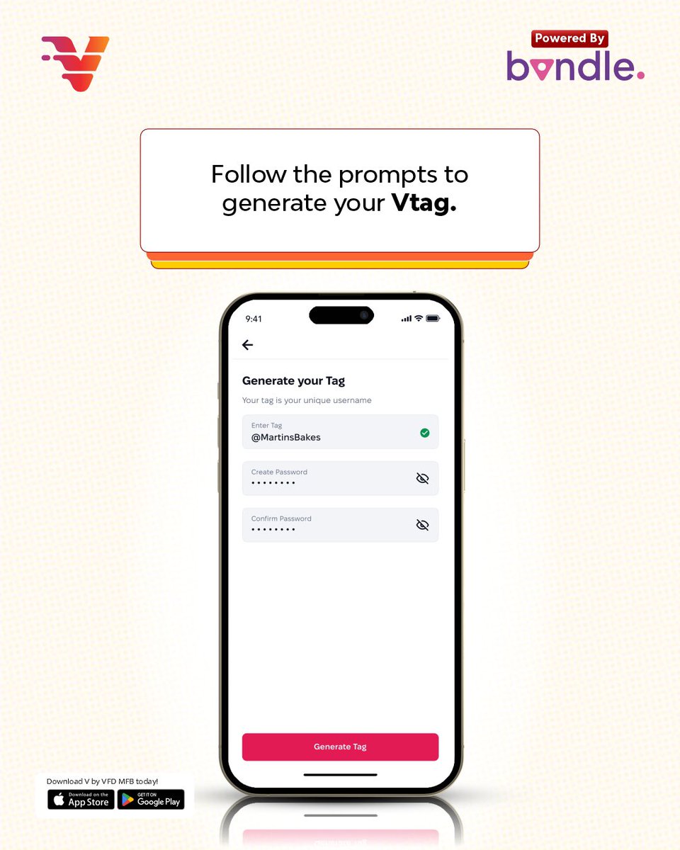 Vfdbankng's tweet image. The countdown to Bvndle Rewards Fest is on! Create your Vtag on the Vbank app for a chance to win a free ticket . After creating your Vtag, fill out this form and register for the event docs.google.com/forms/d/1gQMHK…