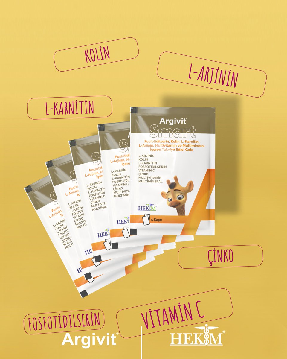 argivit's tweet image. Yeni Argivit Smart Saşe formu ile hep yanınızda! Artık pratik saşe formu sayesinde Argivit Smart, günün her anında yanınızda.
Argivit Smart; Fosfatidilserin, L-Karnitin, L-Arjinin, Demir ve Kolin İçeren Takviye Edici Gıda
#ArgivitSmart #SaşeFormu #Argivitleöğreniyorum #Smart