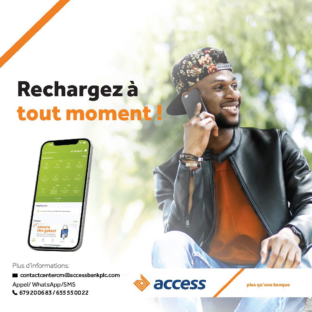 AccessBankCmr's tweet photo. Stay connected! Instantly top up your airtime with AccessMore, anywhere, anytime.
---
Restez connectés ! Rechargez instantanément votre crédit de communication avec AccessMore, partout et à tout moment.
#AccessMoreApp
#StayConnected
#MoreThanBanking
#PlusQuUneBanque
#AccessBankCameroon