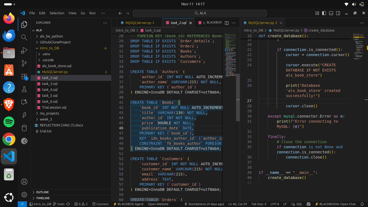 🔥📅 Completed Month 2 of backend development in #ALX_BE! 💪🏽 I’ve dived deep into Python, databases, and Git, mastering the essentials for building powerful applications. 💬👇🏽 #ALX #Python #Databases #Git <a href="/facesofalxse/">Faces of ALX SE</a>