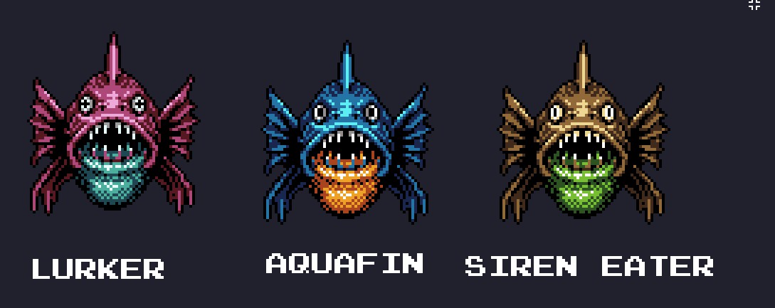 Willibab89's tweet image. Fishies #pixelart #fish #monster