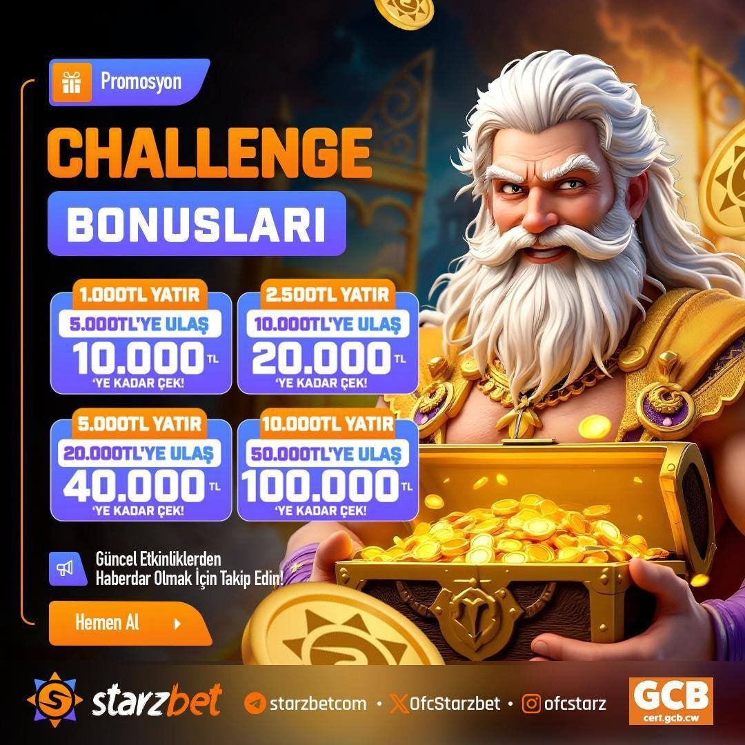 📱: cutt.ly/3wJTSJ4a

🌟STARZLAR BUGÜN KAZANCINIZI KATLAMA ZAMANI

💸Challenge Seni bekliyor !
 
1000TL Yatır→5000TL’YE ULAŞ→10.000TLÇEK
2500TL Yatır→10.000TL’YE ULAŞ→20.000TLÇEK
5000TL Yatır→20.000 TL’YE ULAŞ→40.000TLÇEK
10000TL Yatır→50.000TL’YE ULAŞ→100.000TLÇEK