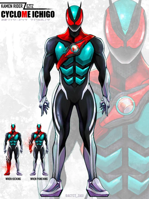 仮面ライダーゼッツ 【サイクロム1号】 似合う気がして描いたゼッツ × 1号