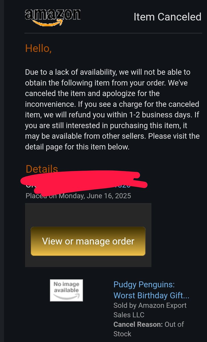 I ordered the <a href="/pudgypenguins/">Pudgy Penguins</a> book 5 months ago and now told my order is cancelled

Such a shame as I was looking forward to reading this one to my kids this Christmas 

Time to fud Amazon for not managing stock correctly