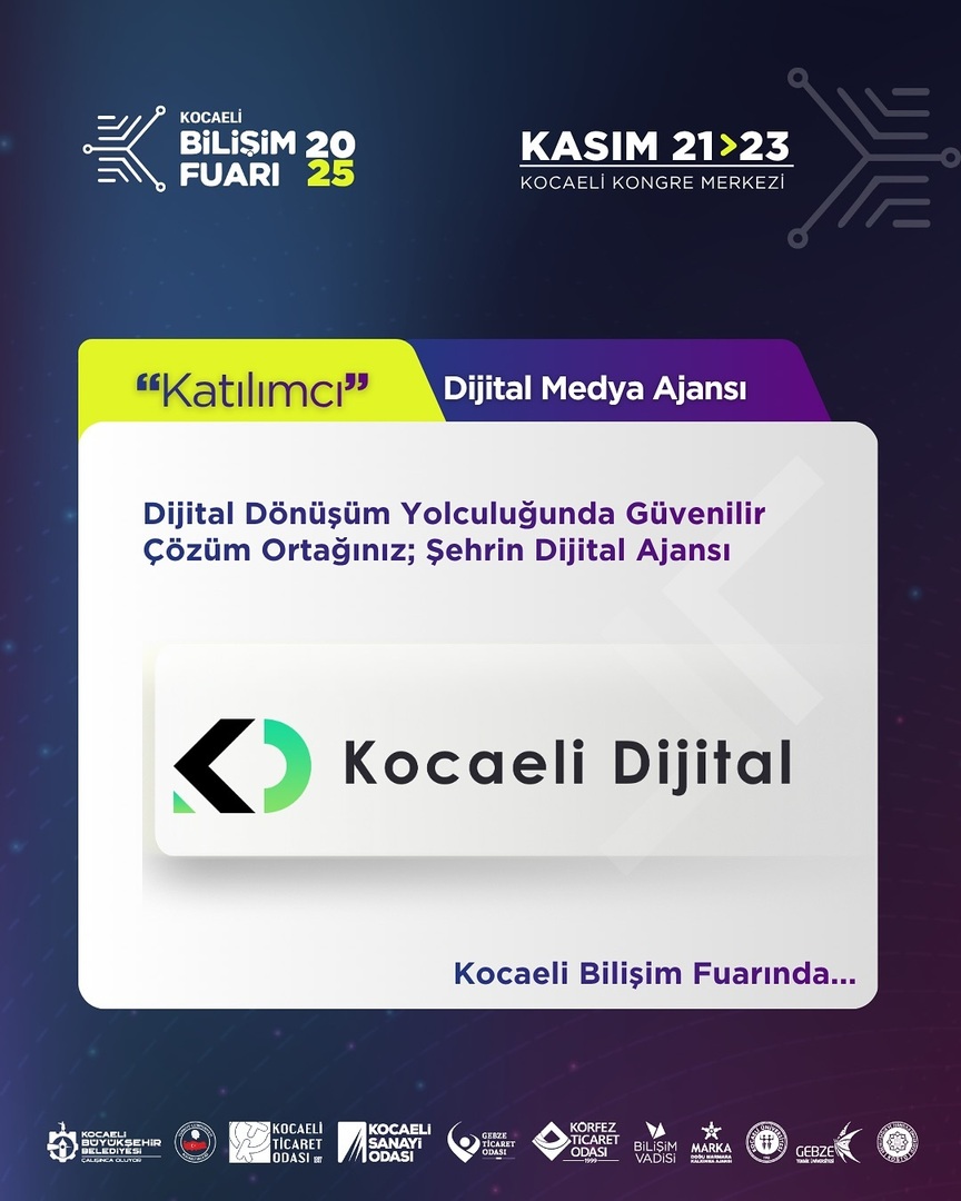 KocaeliBf25's tweet image. Şehrin Dijital Ajansı Kocaeli Dijital, 21-23 Kasım’da Kocaeli Bilişim Fuarı’nda!

#WebTasarım #KocaeliDijital #KocaeliBilisimFuarı #21Kasım