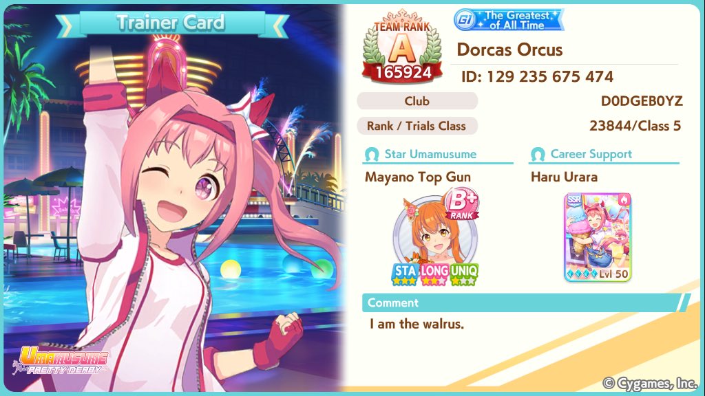 MnemoSynestral's tweet photo. Uma uma 🐴🐎

Umamusume: Pretty Derby
Here's my Trainer Card. See you out there!
#Umamusume #/ #Game #Umamusume #/ #Trainer #Card https://t.co/kXAnr5mVZ0