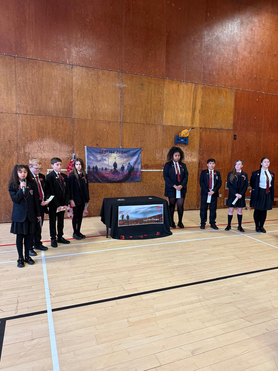 This morning student representatives from each year group led us in a remembrance service to commemorate and honour those who have served and lost their lives in past and present conflicts #remeberenceday #lestweforget