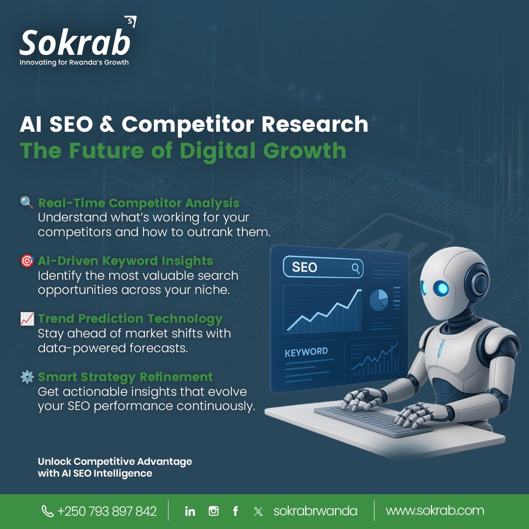 SOKRAB_IT's tweet image. With Sokrab’s AI SEO &amp;amp; Competitor Research, uncover what drives your competitors’ visibility, predict trends before they peak, and refine your strategy with precision.
Where smarter data leads sharper results.
sokrab.com/it-services/se…
#SEO #DigitalIntelligence #CompetitorResearch
