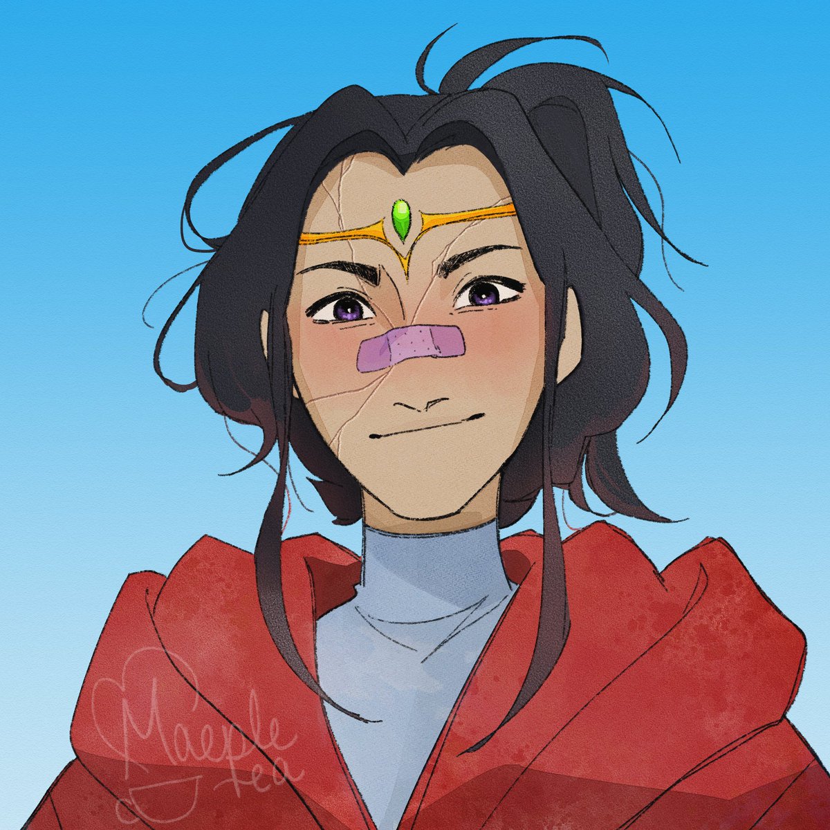 MaepleTea's tweet image. Was inspired to draw a little Leo 💜🤏

#qsmpfanart #leonardafanart