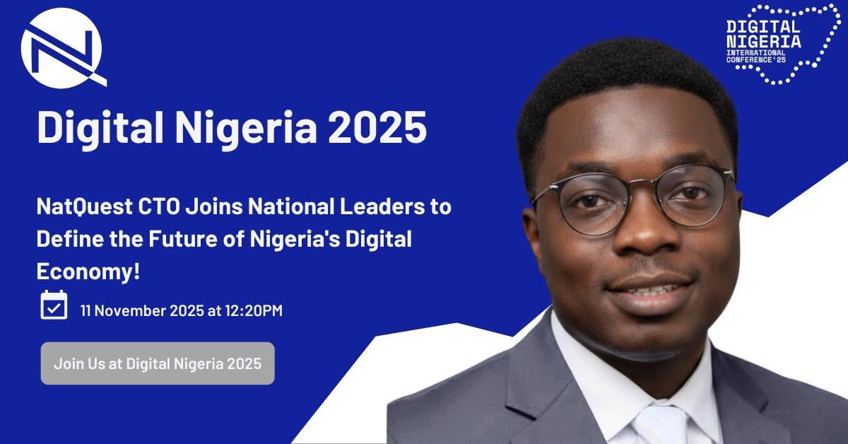 We’re honoured to announce that our Chief Technology Officer, Abraham Onoja, will be a key panelist at the Digital Nigeria International Conference later today!

#DigitalNigeria #Broadband #AIEconomy #DigitalTransformation #NatQuest #Technology #Nigeria #NCC #MTN