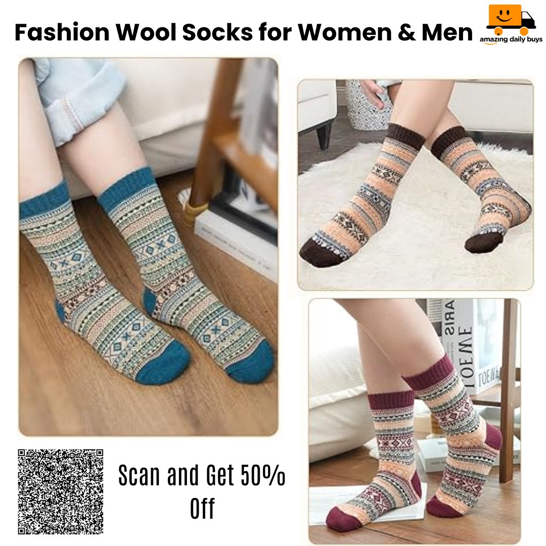 ADB_Deals's tweet image. Keep your feet warm and stylish this season with our Fashion Wool Socks Set for men and women. 
Grab your cozy pair today on Amazon! 
#WoolSocks 
#FashionSocks 
#CozyFeet 
#WinterStyle 
#AmazonFashion