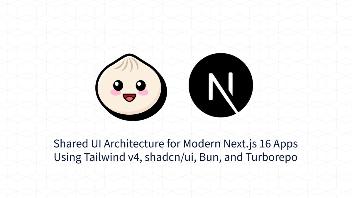 Monorepo UI Sharing with Next.js 16 and shadcn/ui (Bun + Turborepo)

ngandu.hashnode.dev/monorepo-nextj… 

#nextjs #shadcn #bun