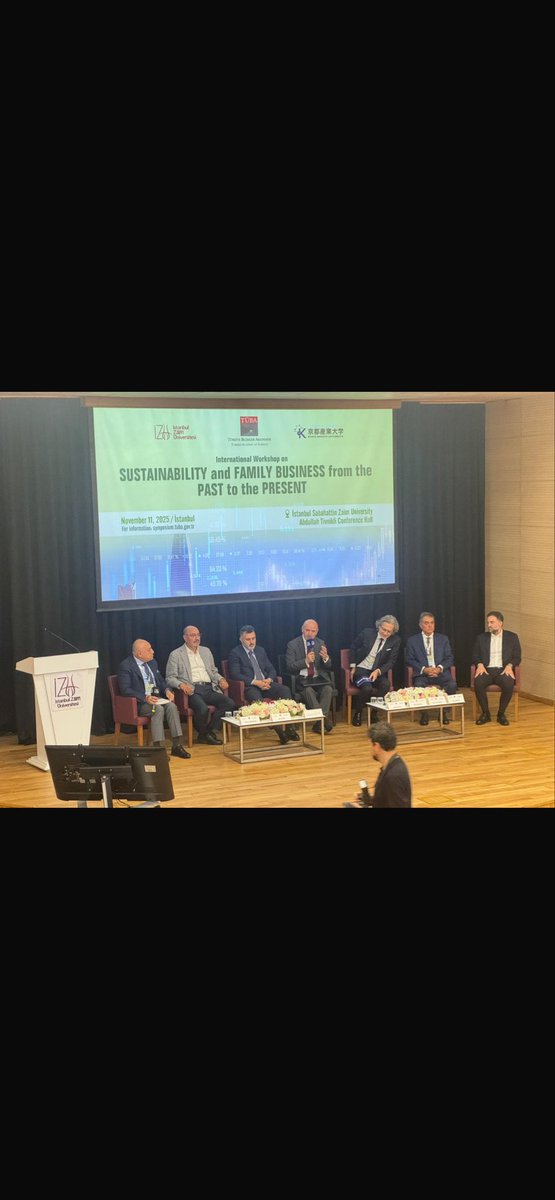 TÜBA Sürdürülebilir Kalkınma ve Finans Grubu olarak Kyoto Sangyo Üniversitesi desteğiyle İZÜ’de organize ettiğimiz “Sustainability and Family Business” konulu Uluslararası Çalıştay Açılış Oturumu Protokol konuşmalarından sonra Yıldız, Kale, Hayat, Sinpaş, Ziylan, Eksim Grubu+++i