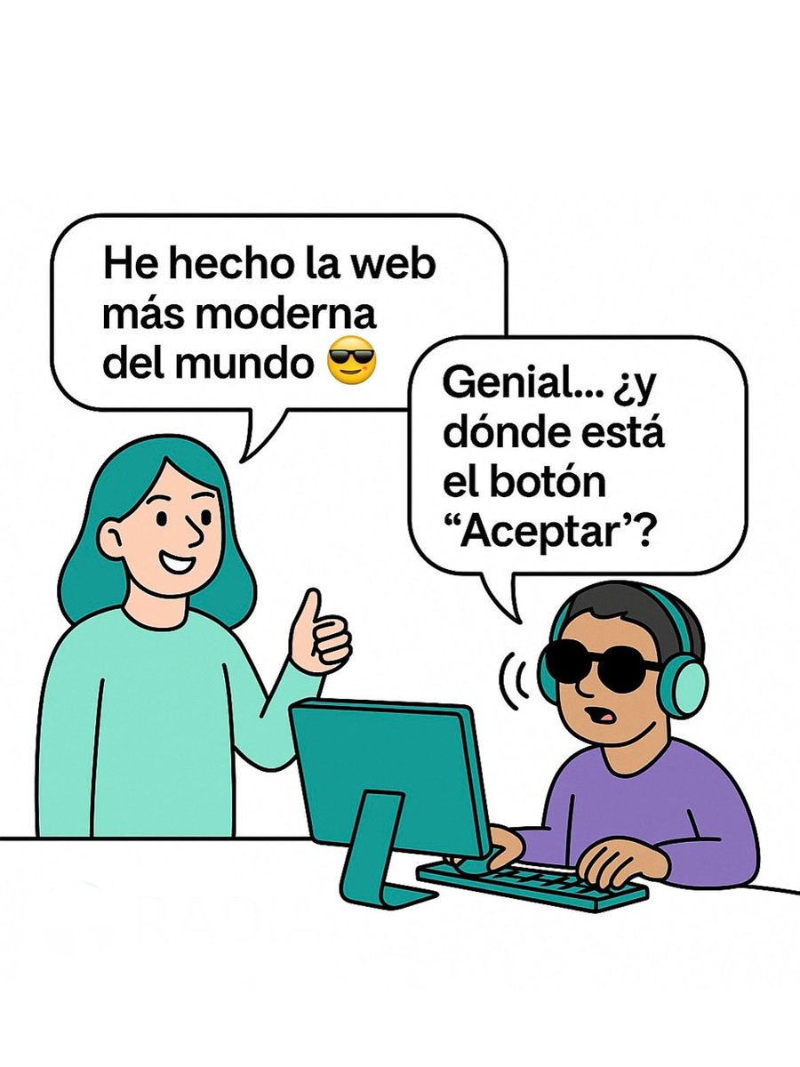 A veces, una web "moderna" no es sinónimo de una web accesible. 
Porque... ¿de qué sirve una página bonita si no todas las personas pueden usarla?

¡¡La #accesibilidaddigital no es un extra, es una necesidad!!

#accesibilidad #diseñoweb #ProgramaRadia